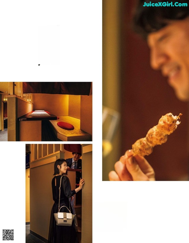 A man holding a piece of food in his hand.